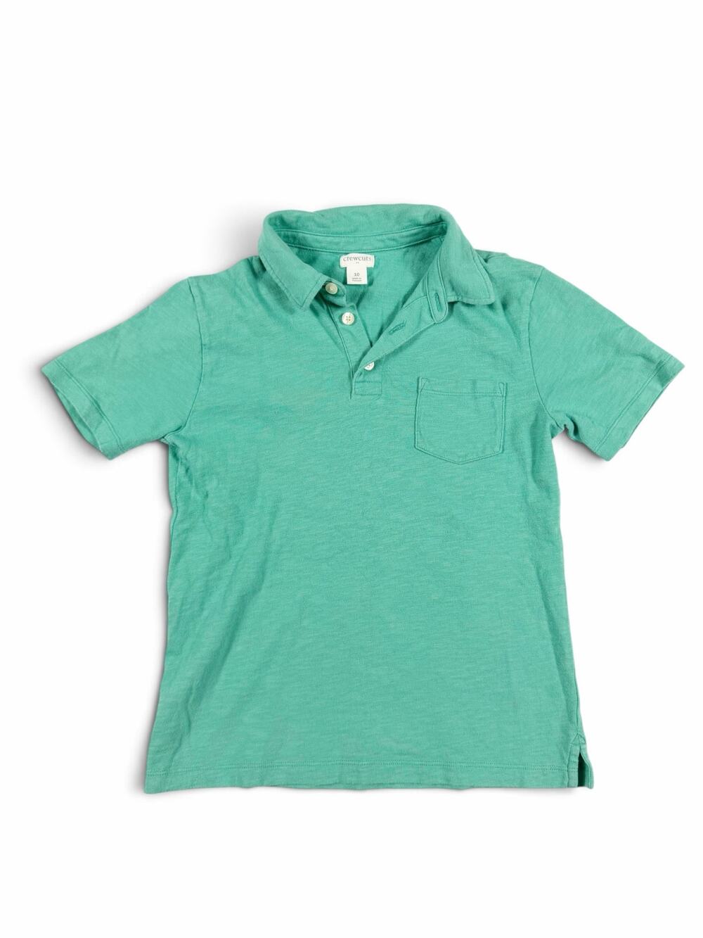 Crewcuts Boys Polo Shirt Green Pocket Size 10